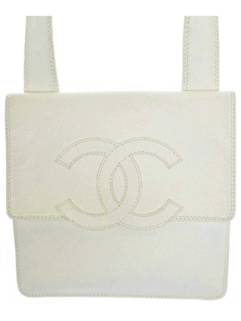 Chanel Shoulder Bag Caviar Leather CC Logo